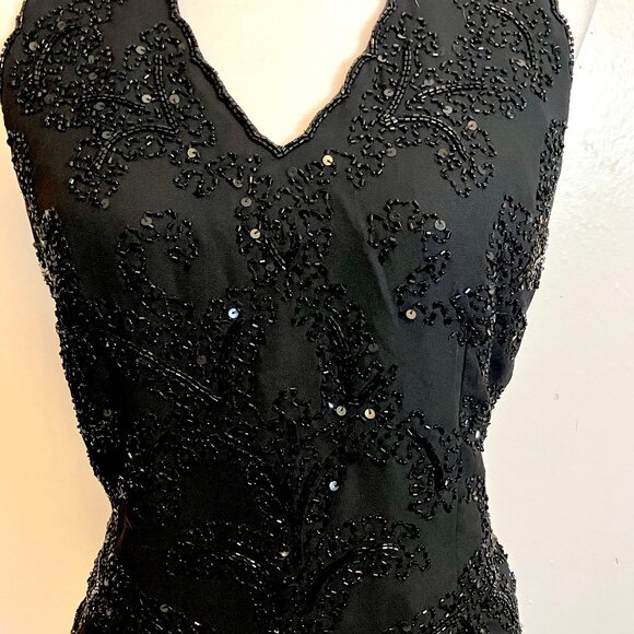 Beautifully Beaded Sleeveless Top, Back Zip, Hook & Eye, Size XL, SHOULDERS! - Picture 2 of 4